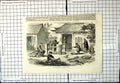 Old Antique Print Silk Culture China Preparing Raw Silk Outdoors Frames