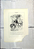 Antique Old Print Damaged Japan Humorous Johnnie Walker Lady Kimono Tourist