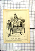 Antique Old Print Very Dark Horse Jockeys Comparing Merits Horses Punch 1892
