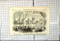 Antique Old Print Sing-Song Piejon Hong-Kong Street Entertainment Crowds 1857