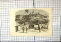 Old Antique Print Burmese War Temporary Stockade Martaban Siers Elephant