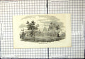 Antique Old Print Horticultural Fete Colombo Tents Marquees Trees Building