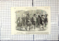 Old Antique Print Hong-Kong Wet Weather Men Hats Distinctive Coats 1857 19th