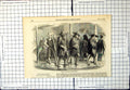 Antique Old Print Wet Weather Hong-Kong China Distinctive Coats Men Hats 1857