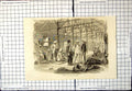 Old Print Hong-Kong Interior Mat Shed Men Sitting Lying Talking Lanterns