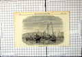 Antique Old Print Lobster Fishing Drawn Duncan Sail Boats Piled Creels Men