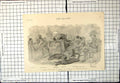 Antique Old Print Prince Bismarck Home Evening Friedrichsruh Dogs Family 1898