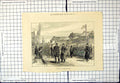 Antique Old Print Muster Japanese Policemen Armed Ranks People Onlooking 1878