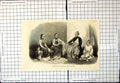 Antique Old Print Burmese Ladies Gentleman With An Attendant Fashionable 1870