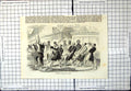 Antique Old Print Discharging Opium From The Pekin Men Hauling Rope Deck Ship