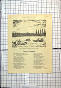 Old Print Punch Cartoon Men Filling Bomb-Hole Creating Another Hole 1941 20th