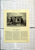 Antique Old Print Punch Cartoon Britain On Her Knees Two Men Under Table 1941