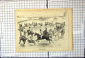 Old Print Gone Away First Open Day Straw Ride Long Frost Punch Horse 1880 19th