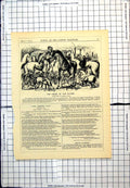Antique Old Print Punch Cartoon Horse Future Tall Slender Horses Hounds 1874