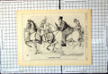 Antique Old Print Punch Cartoon Unrecorded History Procession Horseback 1897
