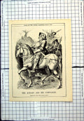 Antique Print Punch Cartoon Knight Companion Majority Suggested Durer 1887 19th