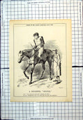 Antique Print Punch Cartoon Doubtful Stayer Jockey Mounted On Majority 1895