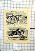 Antique Print Punch Cartoon Best Run Season Master Waiting Fresh Horse 1857