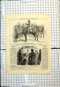 Old Print Punch Cartoons Mixed Drink Polish Discussion Wine Drinking 1885 19th