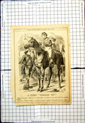Antique Print Punch Cartoon Jockey To Win With Purchase Ballot Second 1871 19th