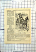 Antique Old Print Punch Cartoon Nephew Coming Home Holidays Horse Trap 1879