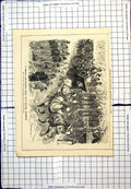 Antique Print Punch Cartoon French Five-In-Hand On Way Races Tourists 1877 19th
