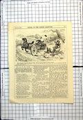 Antique Old Print Punch Cartoon Farmer Cart Runaway Horse Man Car Behind 1902