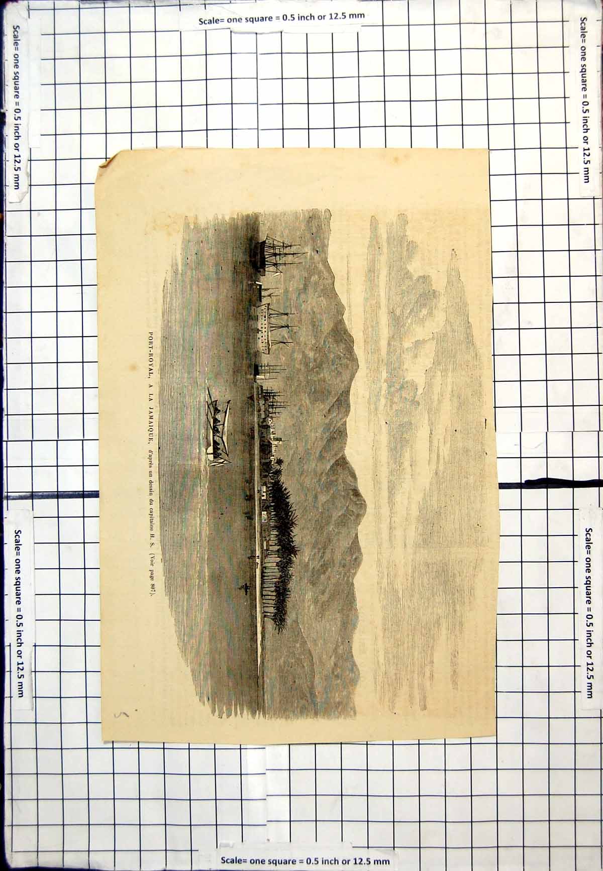 Antique Print Port-Royal Jamaica After A Drawing By Captain H.S. Mountains