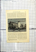 Old Antique Print Schloss-Kirk Or Castle-Church Wittemburg Street Scene