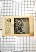 Original Old Antique Print Pagoda Phrabat Building Steps Foliage Indo-Chinese