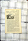 Antique Old Print Townhall Ulm From Prout'S Sketches In Flanders And Germany