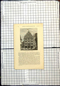 Antique Old Print House At Brunswick From Rosengarten People Top Hats Tails