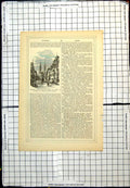 Old Antique Print Caroline Street And Church T. Lorenz Karolinen Strasse