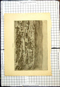 Antique Old Print Tlemcen View Settlement Buildings Trees Surrounding Country