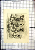 Original Old Antique Print Native Family March Lieutenant Cameron Sketch Africa