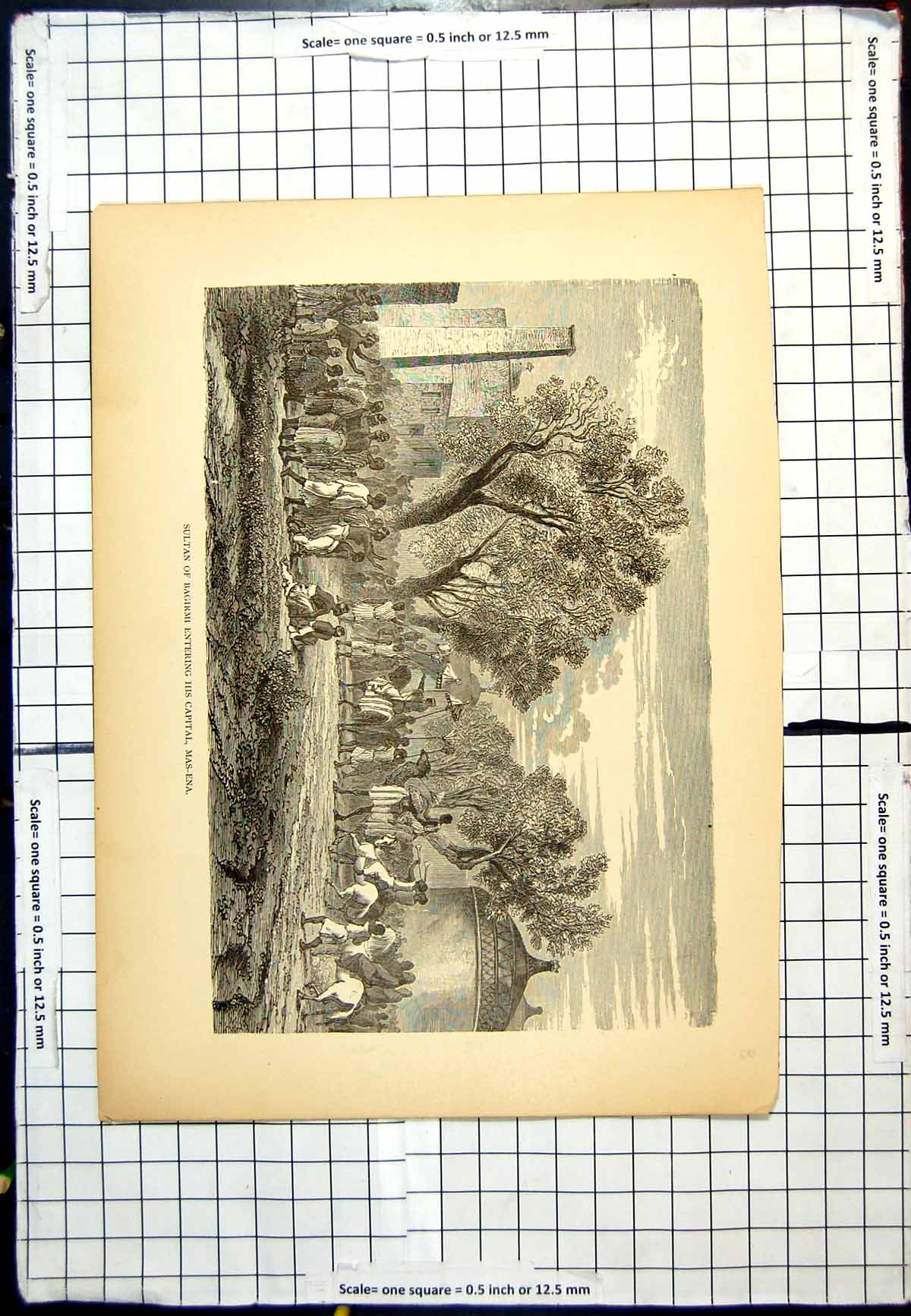 Antique Print Sultan Bagirmi Entering His Capital Mas-Ena Camel Procession