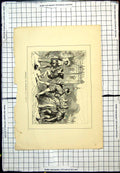 Antique Old Print Comedy Errors Act Iv Scene Iv Man Whipping Another Ladies