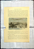 Original Old Antique Print Garden The Belvedere Lancelot Statuary Hedges Women