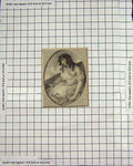 Original Old Antique Print Portrait Beautiful Lady Woman Snake Engraving
