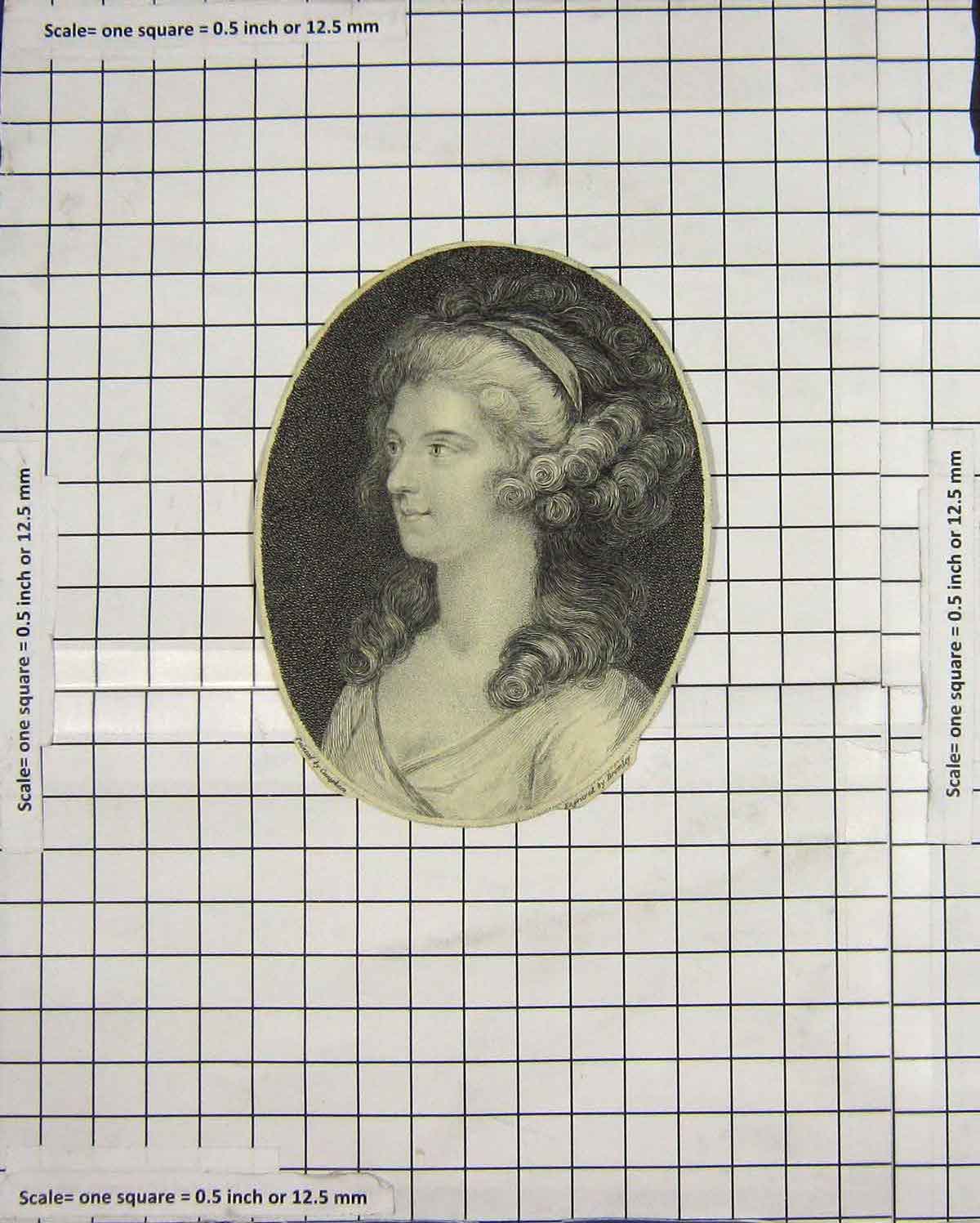 Original Old Antique Print Portrait Beautiful Lady Woman Engraving Bromley