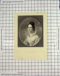 Original Old Antique Print Portrait 1845 Missionary'S Wife Lady Woman Victorian