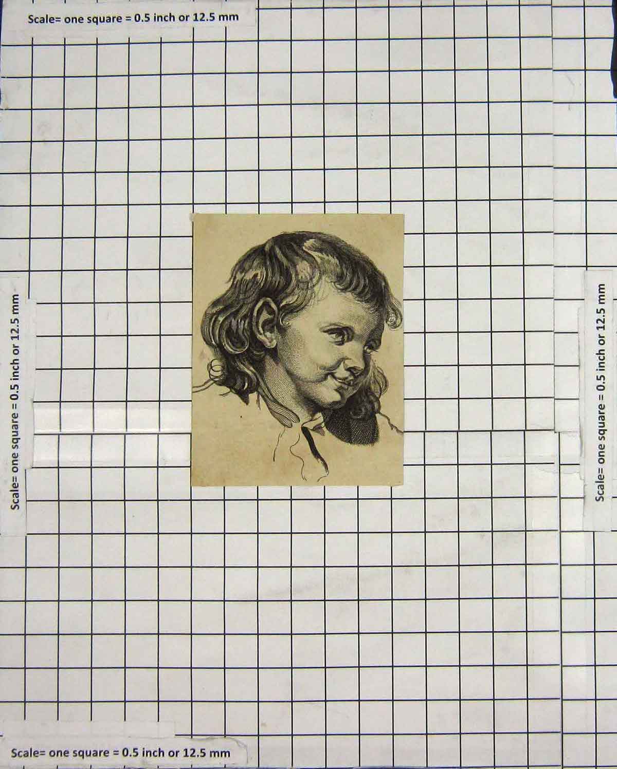 Original Old Antique Print Portrait Beautiful Young Girl Engraving