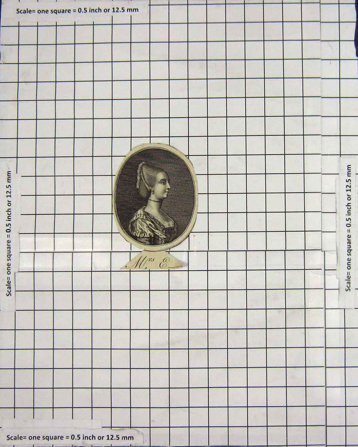 Original Old Antique Print Portrait Mrs E Beautiful Lady Woman Engraving