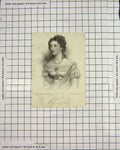 Original Old Antique Print Portrait Miss Lucy Woolnoth Engraving 18th Century