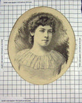 Original Old Antique Print Ref.62 Portrait Beautiful Lady Woman Engraving