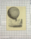 Original Old Antique Print Nassau Hot Air Balloon Accident London