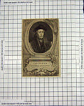 Original Old Antique Print Portrait Cranmer Archbishop Cantebury Engraving