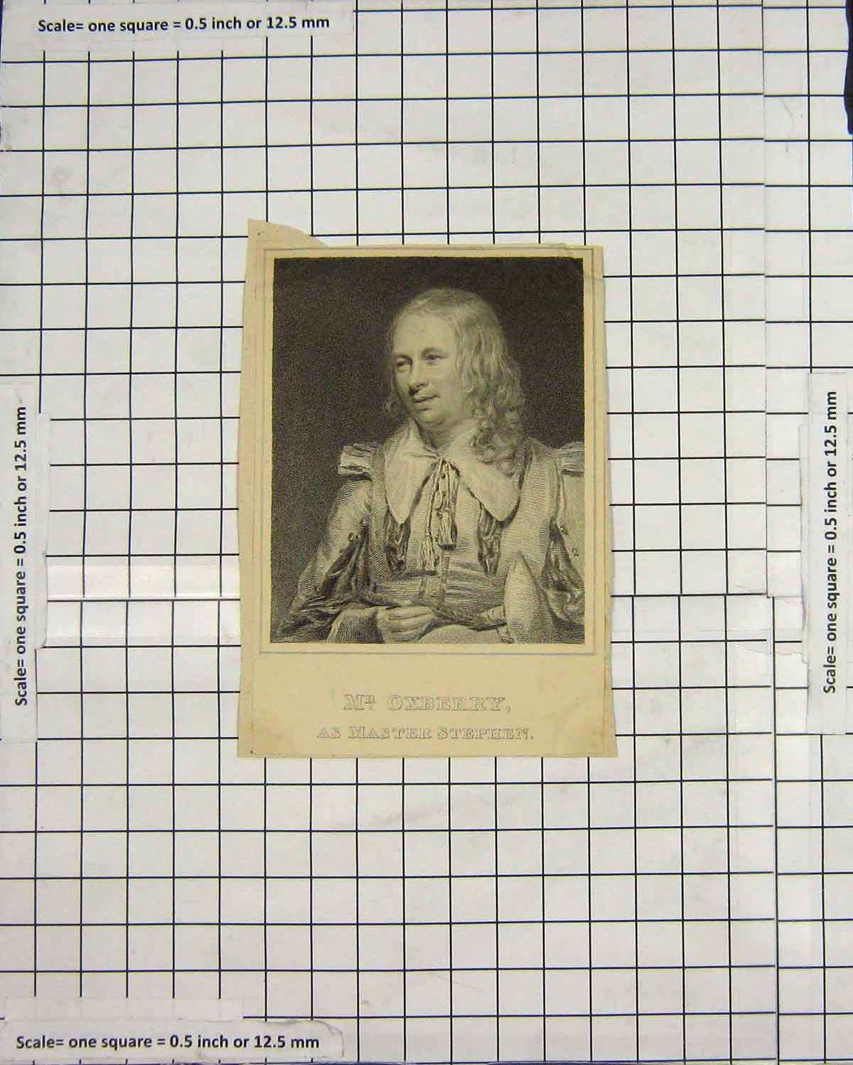 Original Old Antique Print Portrait Mr Oxberry Master Stephen Engraving