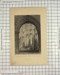 Original Old Antique Print Engraving Tynemouth Castle Northumberland Sands