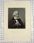 Original Old Antique Print Engraving Elliot Portrait Thomas Carlyle